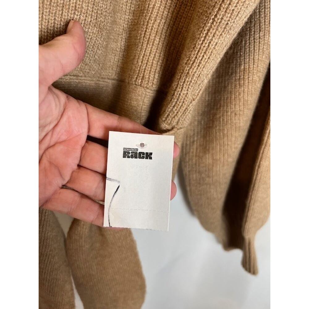 WAYF Women Brown Ribbed Tie-Front Cardigan L - Picture 6 of 7